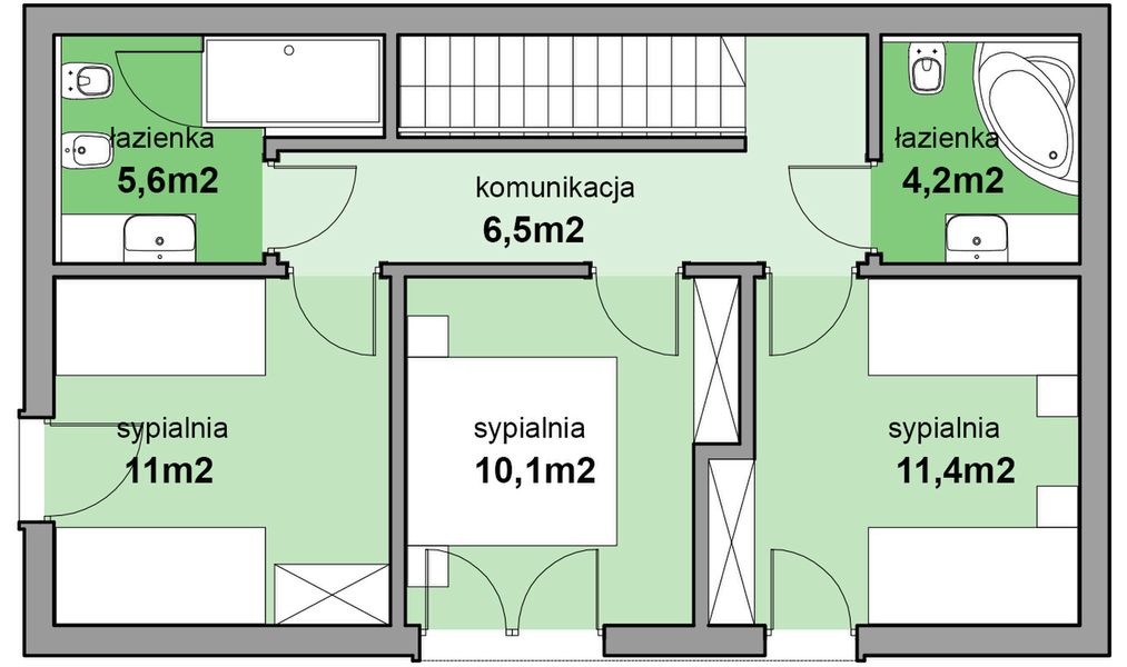 Piętro 1 projektu MJS-105