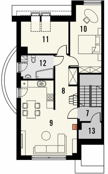 Projekt domu Maxima Nova 1 - rzut poddasza, dom liczy 5 pokoje, 3 łazienki i wc