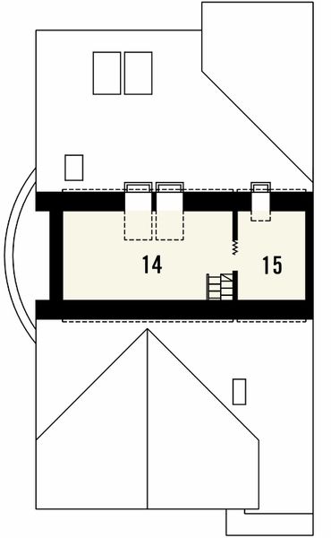Projekt domu Maxima Nova 1 - rzut poddasza ii, dom liczy 5 pokoje, 3 łazienki i wc