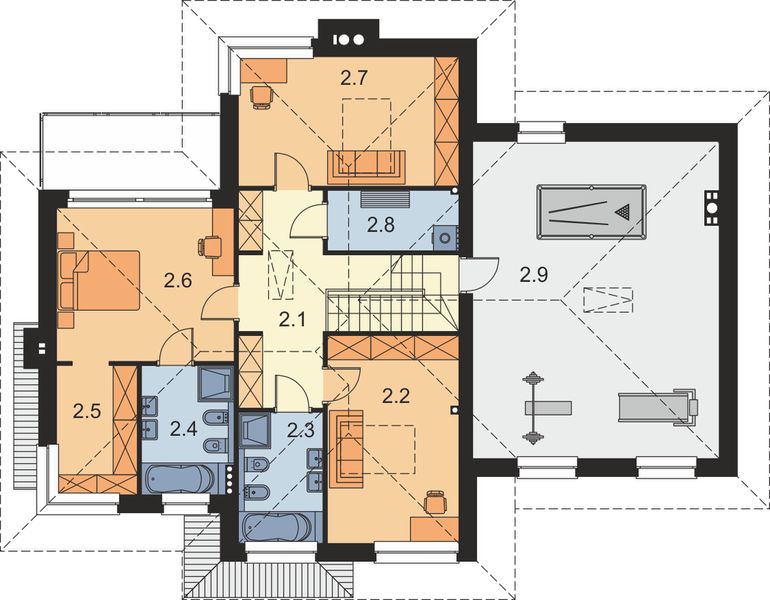 Piętro 1 projektu Emilian 2