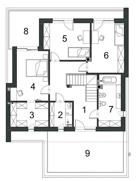 Piętro 1 projektu Logiczny D72