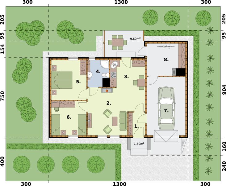 Parter projektu Bergamo 2 C szkielet drewniany, dom mieszkalny całoroczny