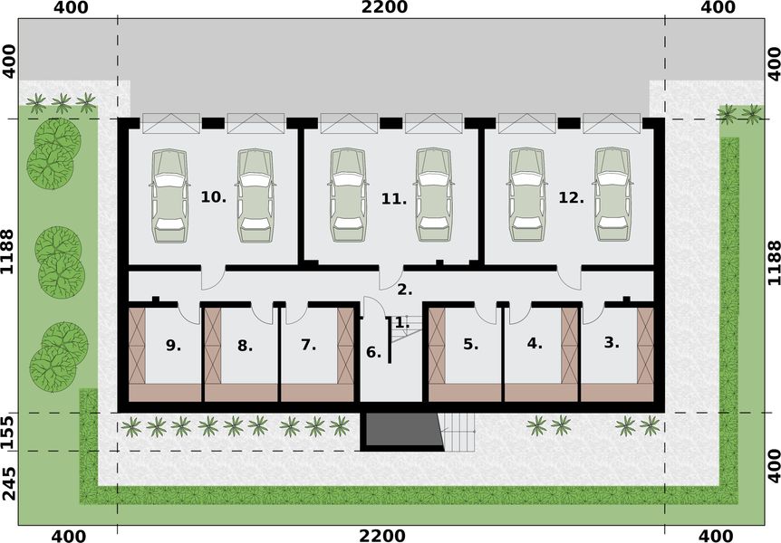 Parter projektu San Pedro - budynek wielorodzinny