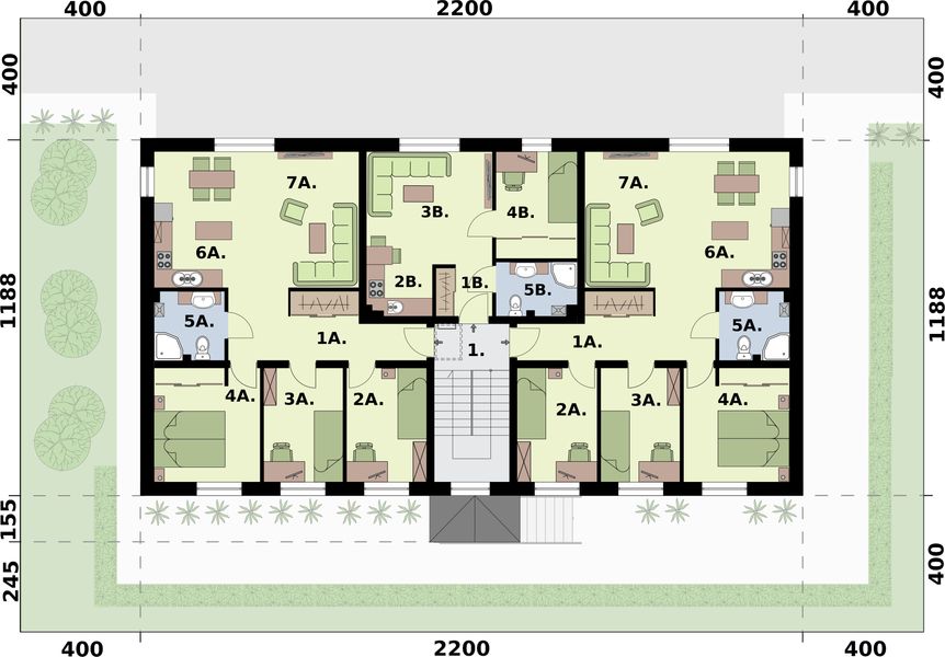 Piętro 2 projektu San Pedro - budynek wielorodzinny