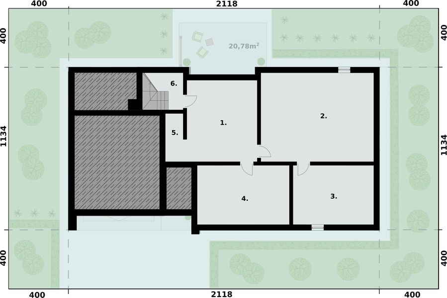 Piwnica projektu Santa Rosa 2 podpiwniczenie