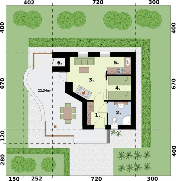 Parter projektu Vigo C dom mieszkalny, całoroczny