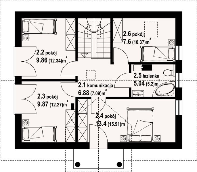 Poddasze projektu Paczków 3m