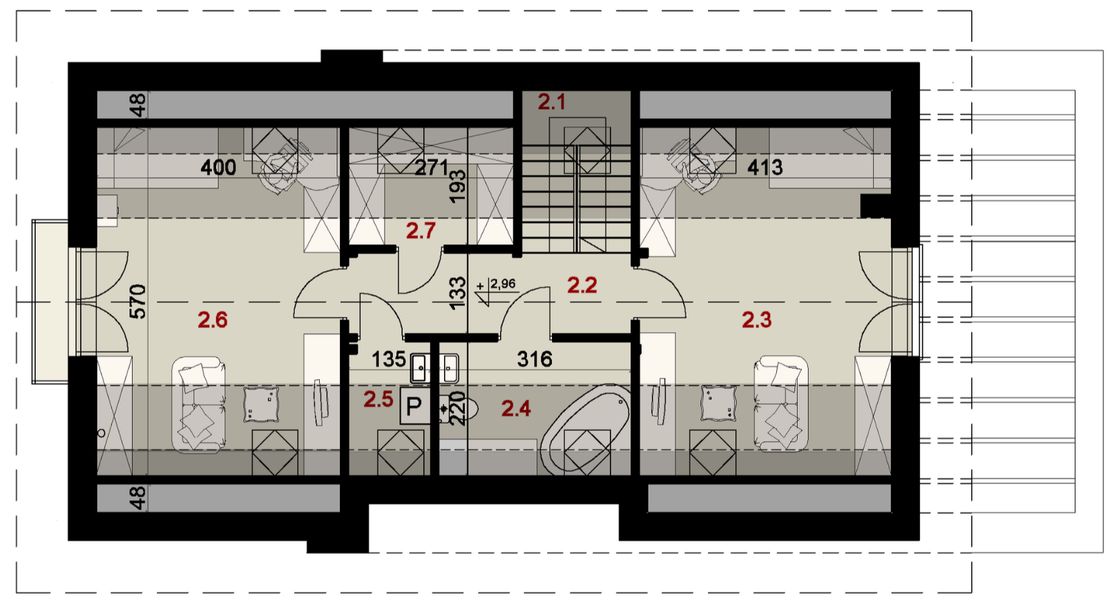Poddasze projektu Sej-pro 043 energo