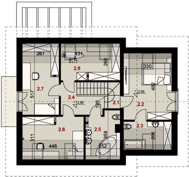 Poddasze projektu Sej-pro 047 energo