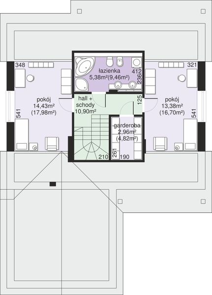 Poddasze projektu Dom przy Bukowej 42