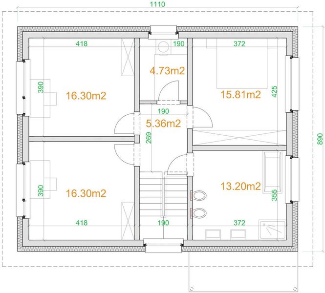 Poddasze projektu eko Typowy 12