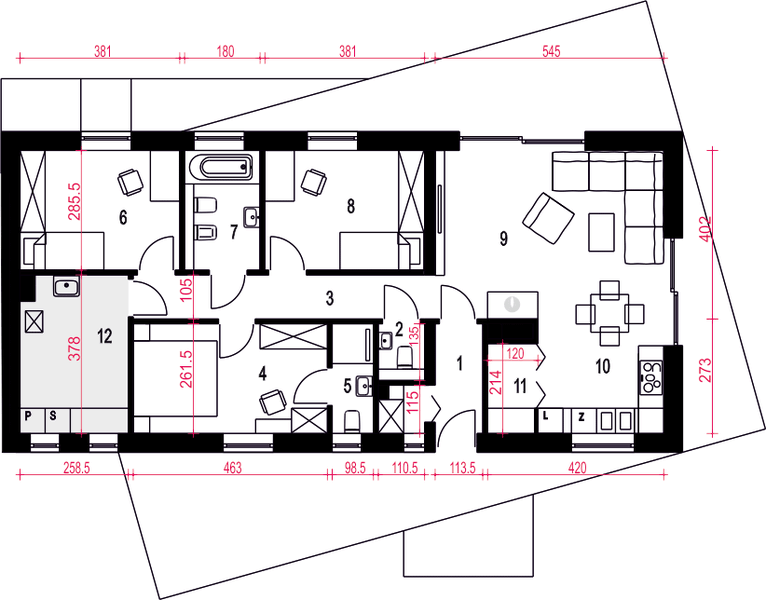 Parter projektu Żurawinka bez garażu [B]