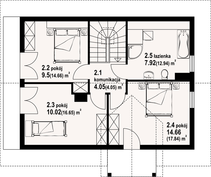 Poddasze projektu Olesno 59 dws