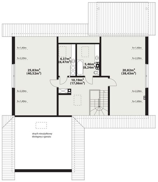 Poddasze projektu Abra 3 drewniana