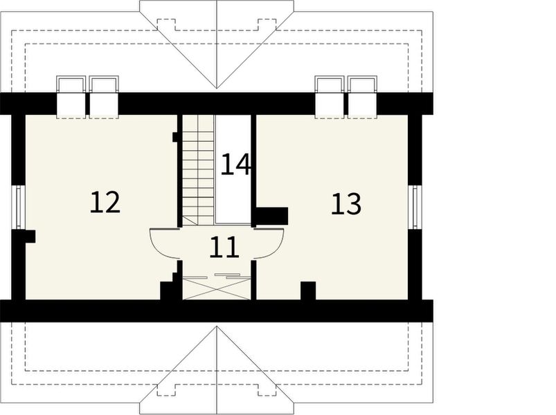Poddasze projektu Jaspis bez garażu