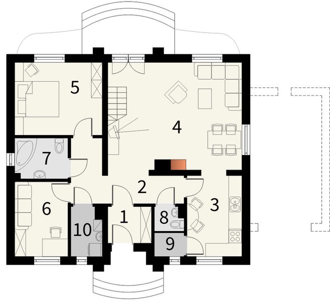 Parter projektu Jaspis bez garażu