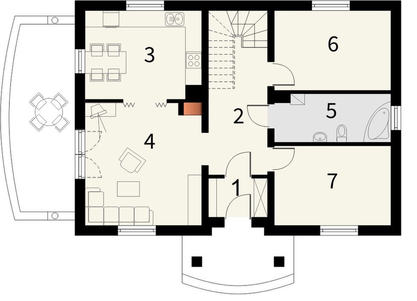 Parter projektu Marmur bez garażu