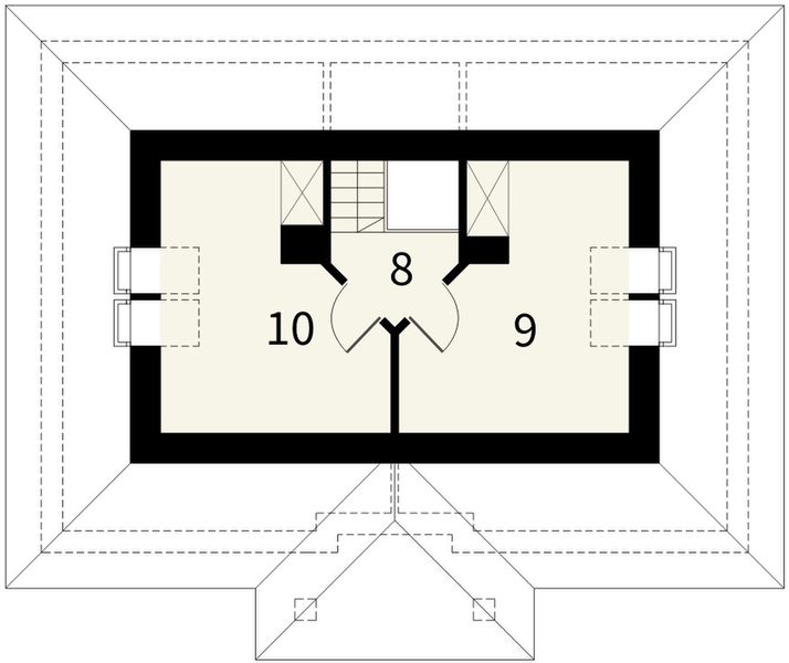Poddasze projektu Marmur bez garażu