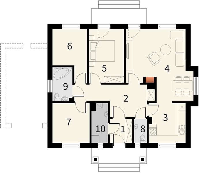 Parter projektu Kamyk bez garażu