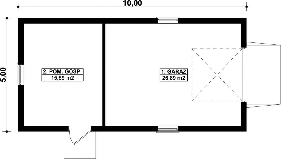 Parter projektu G16 - Budynek garażowo - gospodarczy