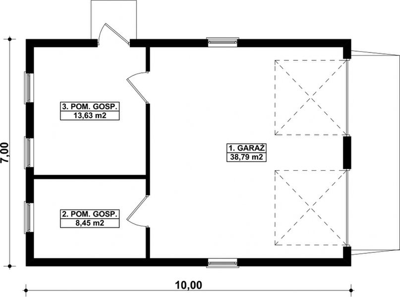 Parter projektu G24 - Budynek garażowo - gospodarczy