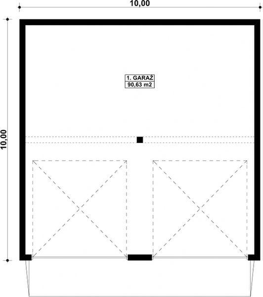 Parter projektu G26 - Budynek garażowy