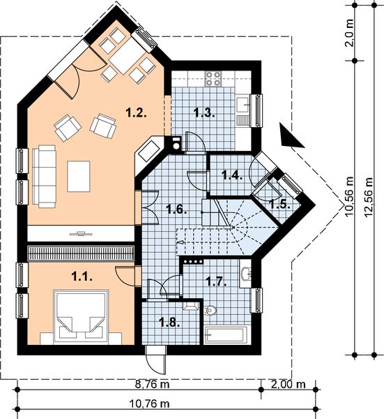 Parter projektu L-3 Dom tradycyjny