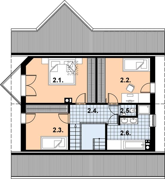 Poddasze projektu L-6 Dom tradycyjny