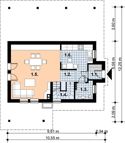 Parter projektu L-7 Dom tradycyjny