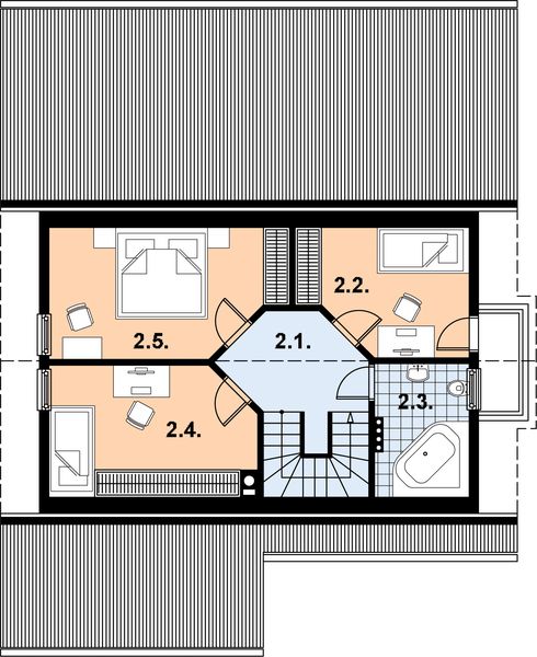 Poddasze projektu L-7 Dom tradycyjny