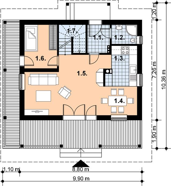 Parter projektu L-9 Dom tradycyjny