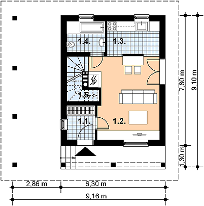 Parter projektu L-12 Dom tradycyjny