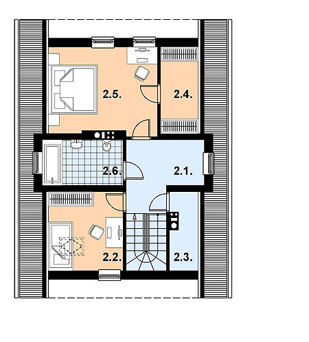 Poddasze projektu L-29 Dom tradycyjny
