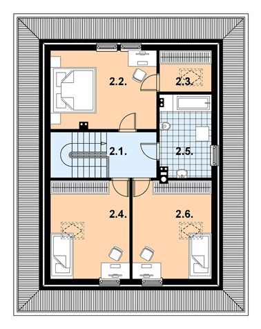 Poddasze projektu A-100 Dom szkieletowy