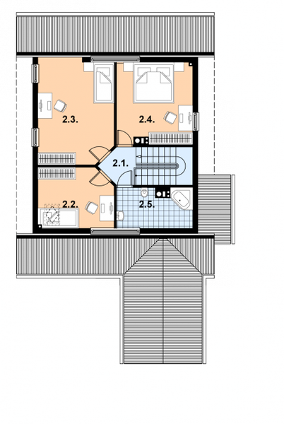 Poddasze projektu A-101 Dom szkieletowy