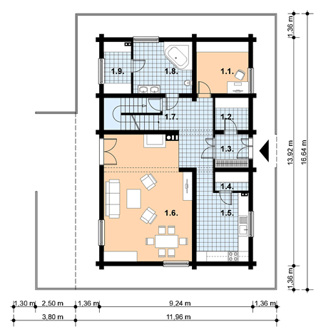 Parter projektu A-111 Dom z bali