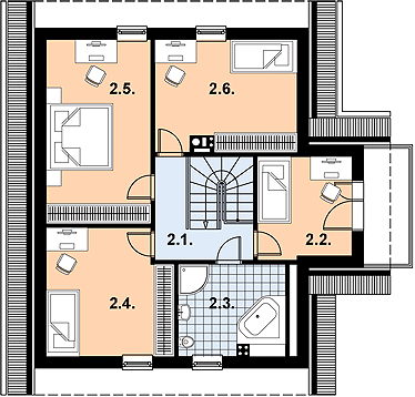 Poddasze projektu L-73 Dom z bali