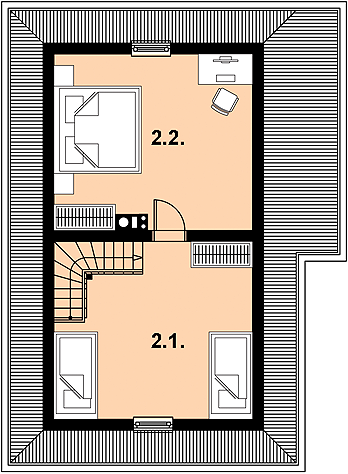 Poddasze projektu L-74 Dom z bali