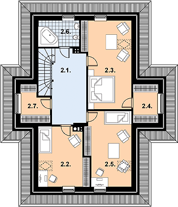 Poddasze projektu L-79 Dom szkieletowy