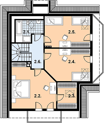 Poddasze projektu L-41 Dom szkieletowy