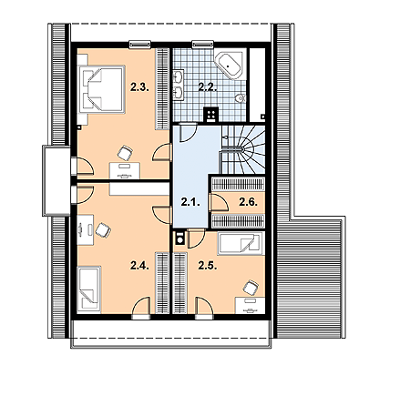 Poddasze projektu L-90 Dom z bali