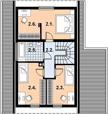 Poddasze projektu L-84 Dom krótka szkieletowy