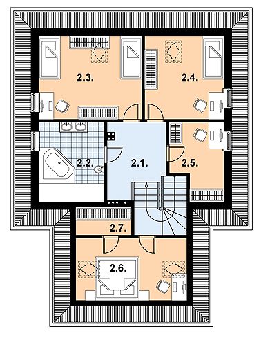 Poddasze projektu L-40 Dom szkieletowy