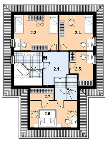 Poddasze projektu L-40 Dom z bali