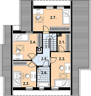 Poddasze projektu L-55 Dom tradycyjny