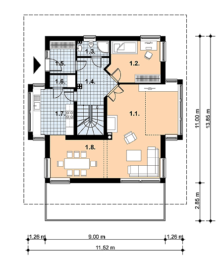 Parter projektu L-68 Dom tradycyjny