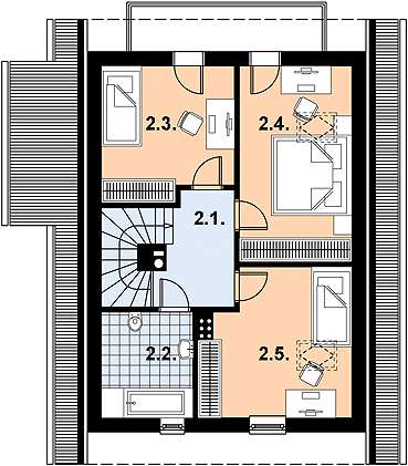 Poddasze projektu L-69 Dom tradycyjny