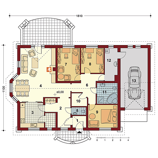 Parter projektu Sasza II z garażem