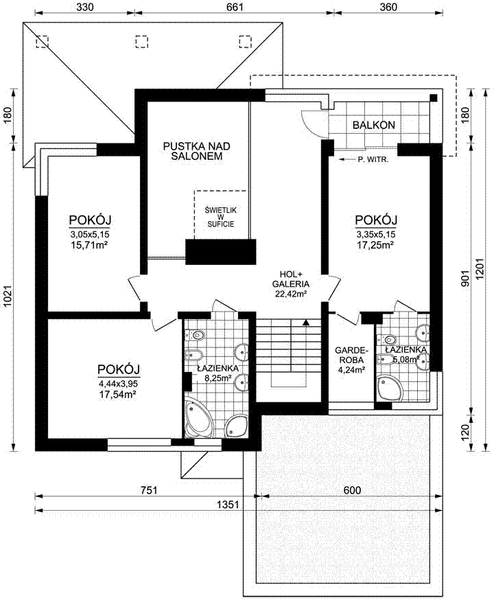 Piętro 1 projektu CYPRYSIK