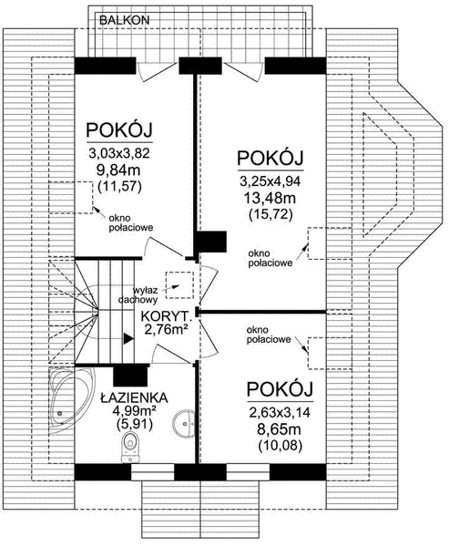 Poddasze projektu JARZĘBINA 1